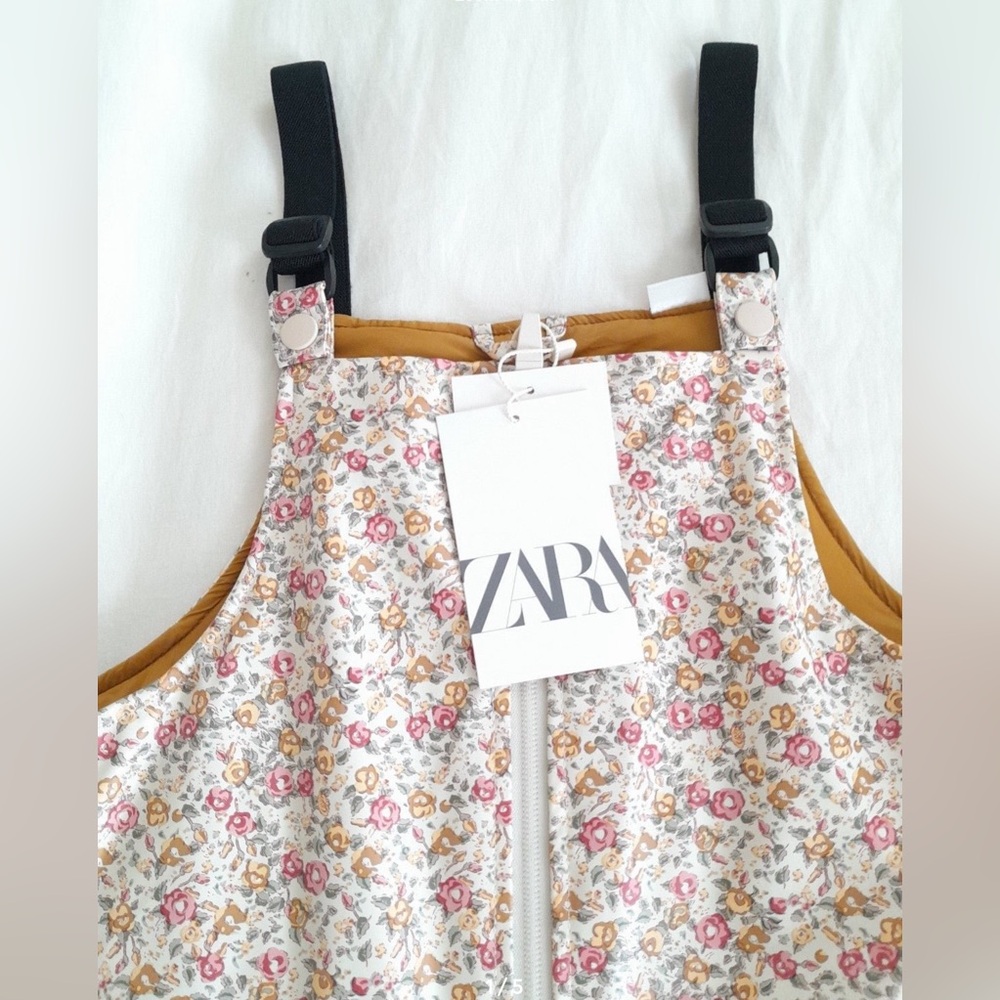 Zara kid's floral insulated rain/snowsuit overalls & boots BUNDLE !!